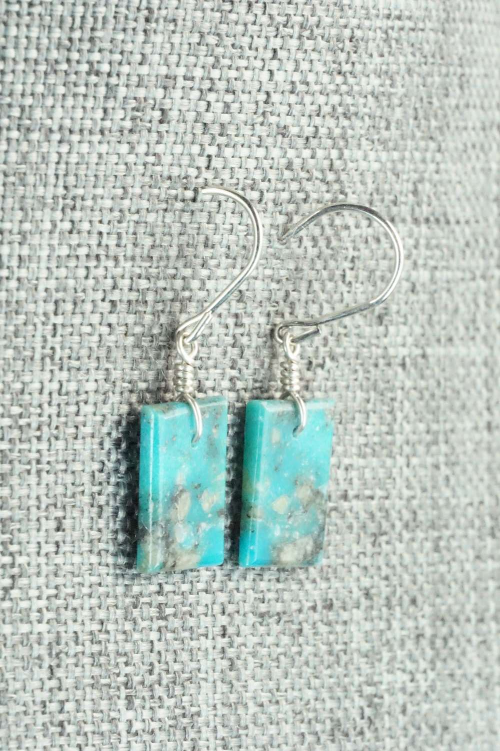 Turquoise & Sterling Silver Earrings - Lester Abeyta
