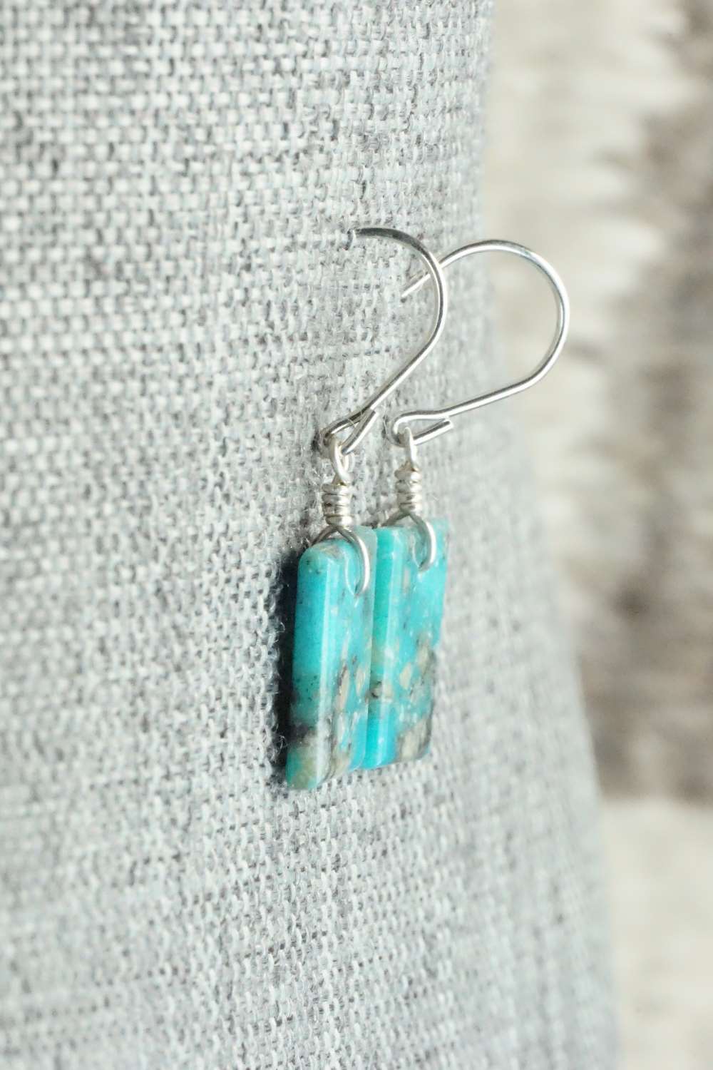 Turquoise & Sterling Silver Earrings - Lester Abeyta