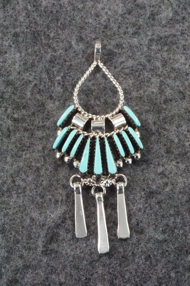 Turquoise & Sterling Silver Pendant - Edmund Cooeyate