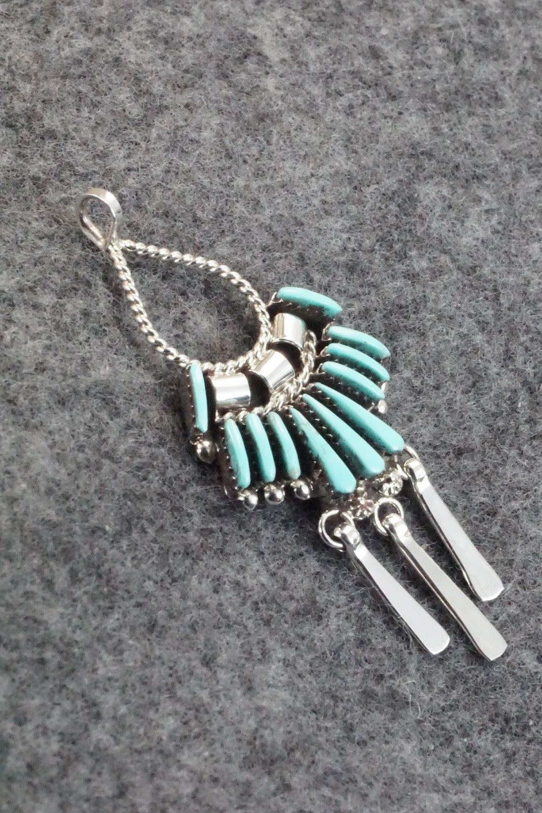 Turquoise & Sterling Silver Pendant - Edmund Cooeyate