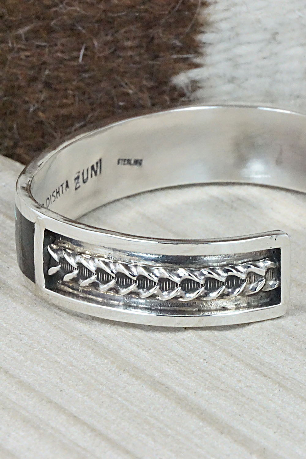 Multi Stone & Sterling Silver Inlay Bracelet - Charlotte Dishta