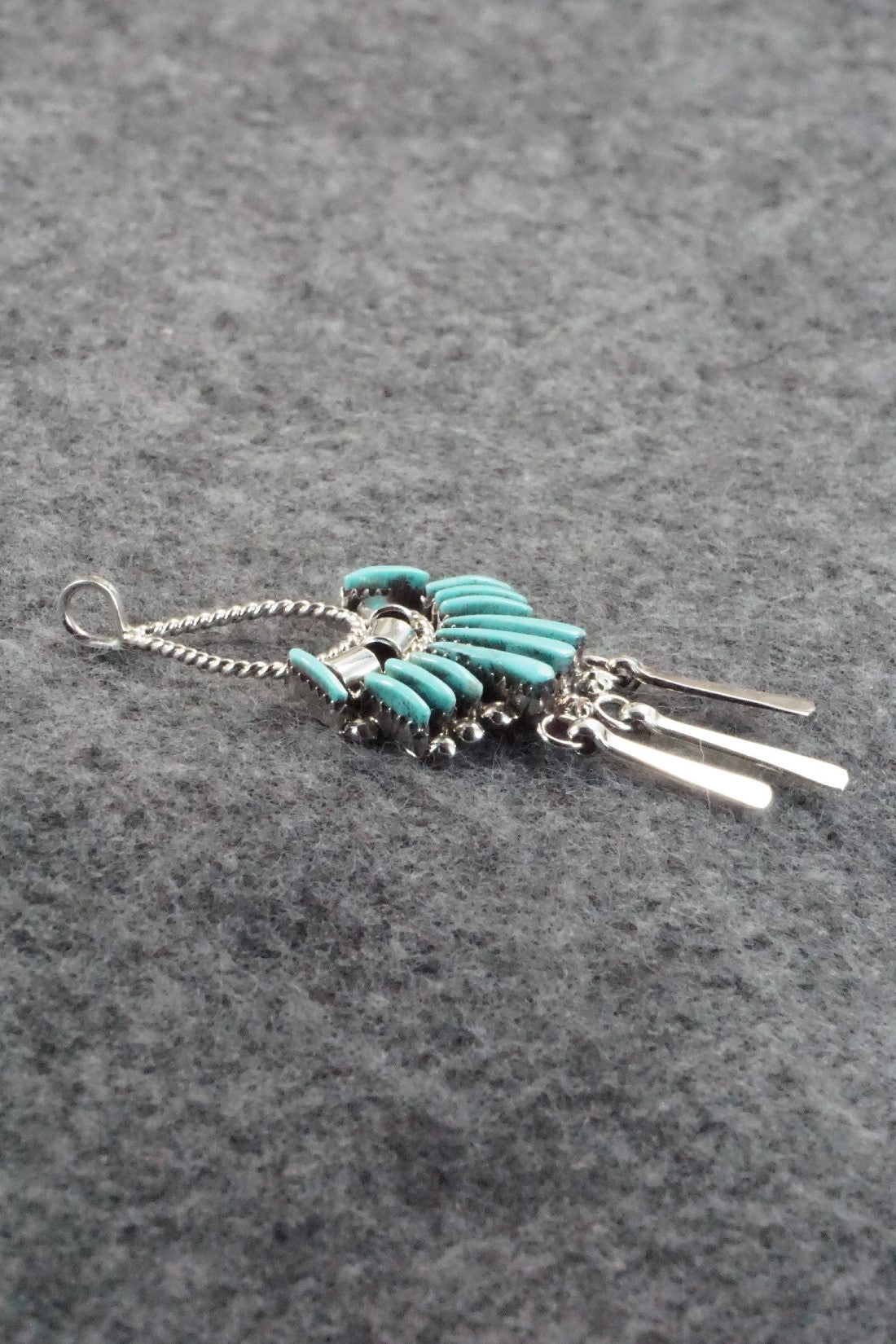 Turquoise & Sterling Silver Pendant - Edmund Cooeyate