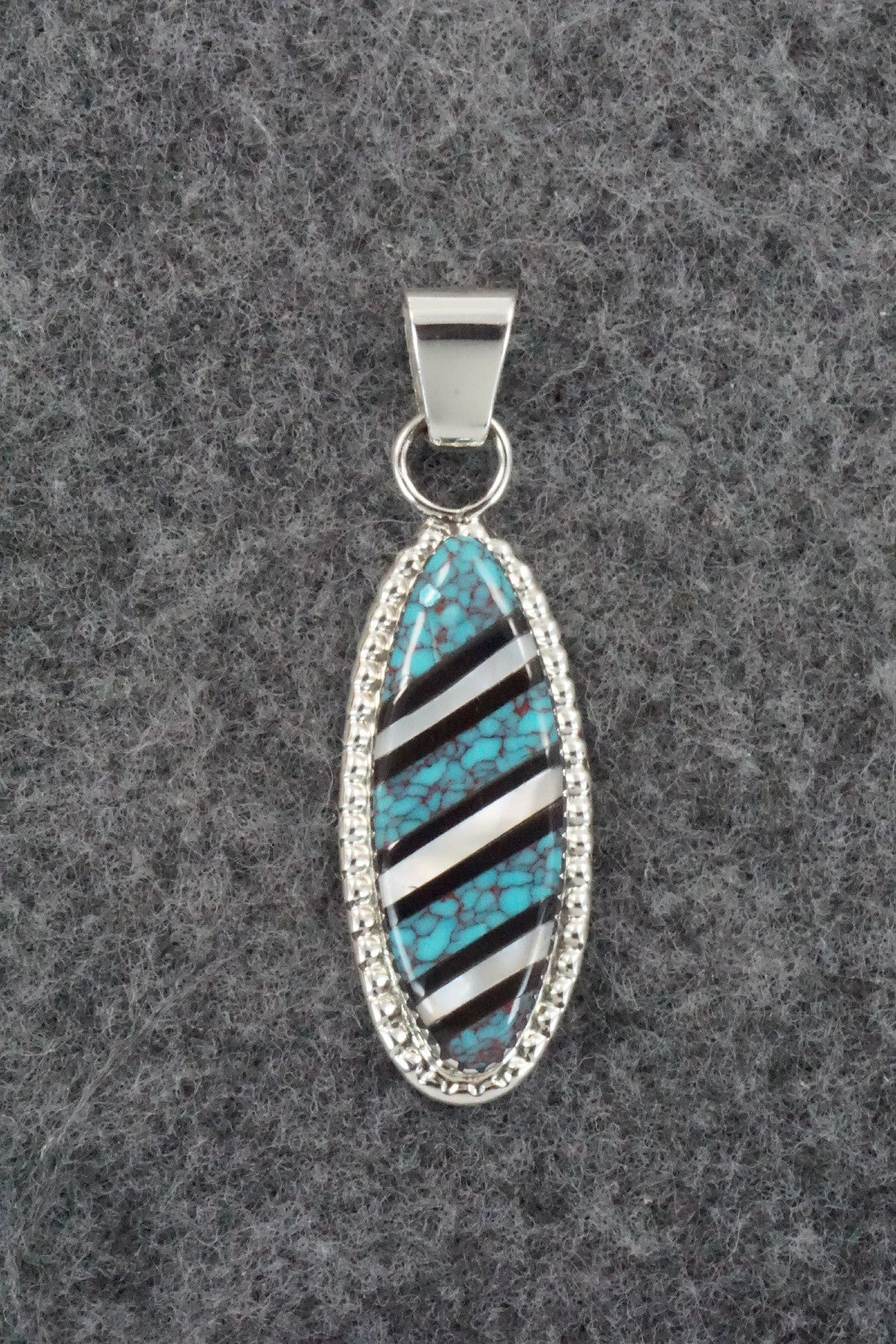Multi Stone & Sterling Silver Inlay Pendant - Wayne Haloo