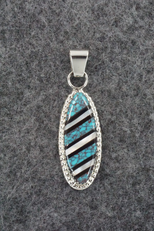 Multi Stone & Sterling Silver Inlay Pendant - Wayne Haloo