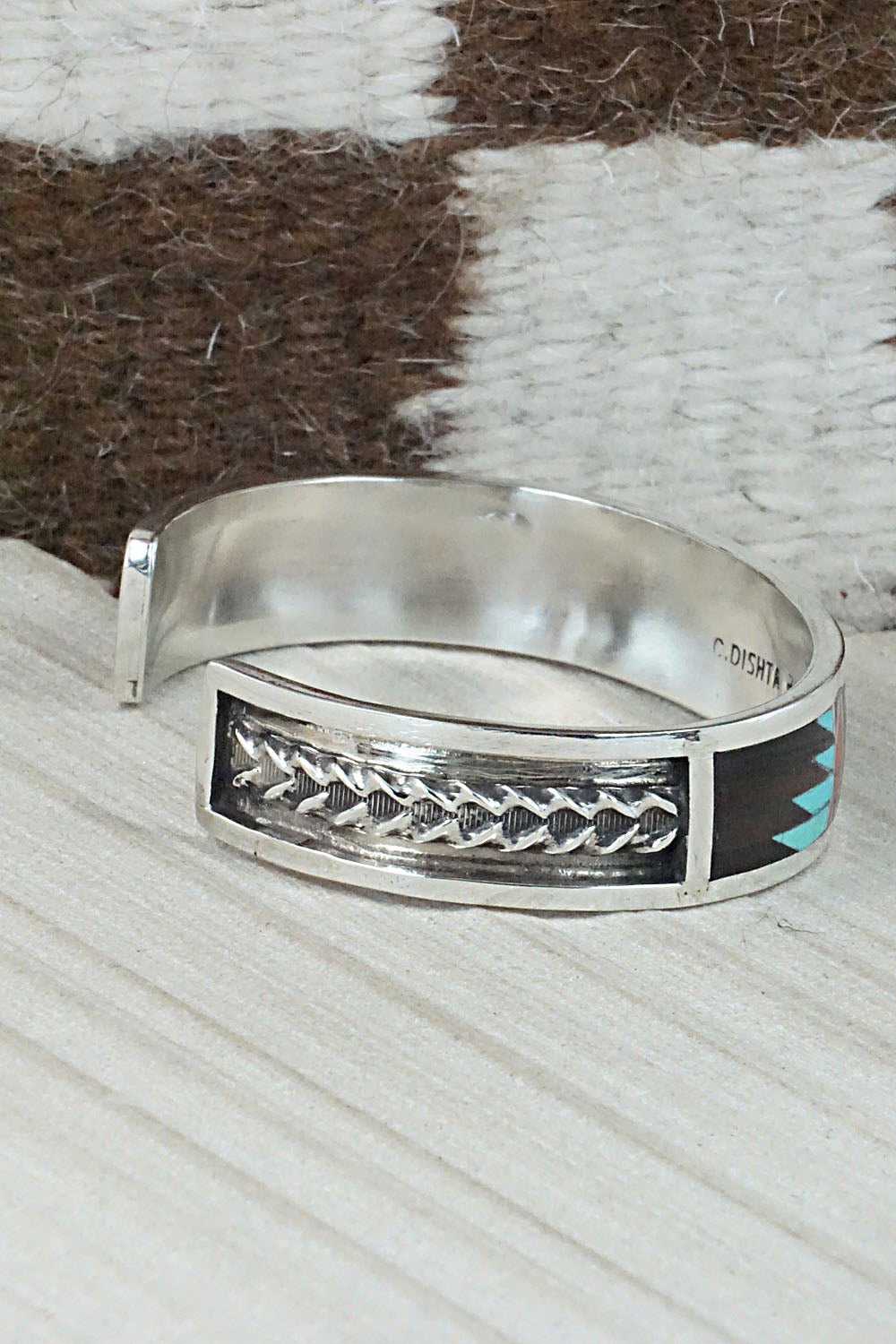 Multi Stone & Sterling Silver Inlay Bracelet - Charlotte Dishta