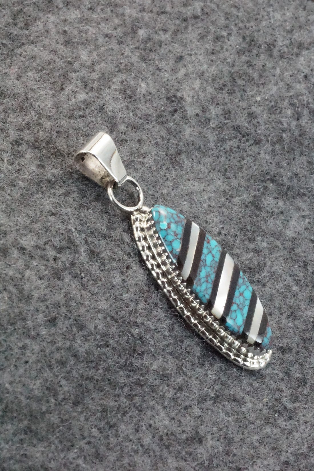 Multi Stone & Sterling Silver Inlay Pendant - Wayne Haloo