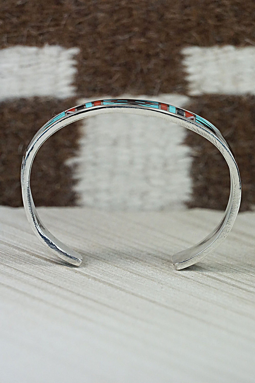 Multi Stone & Sterling Silver Inlay Bracelet - Charlotte Dishta