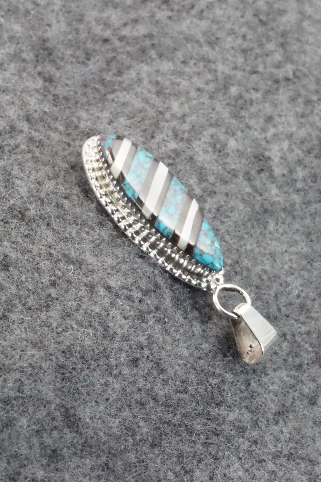 Multi Stone & Sterling Silver Inlay Pendant - Wayne Haloo