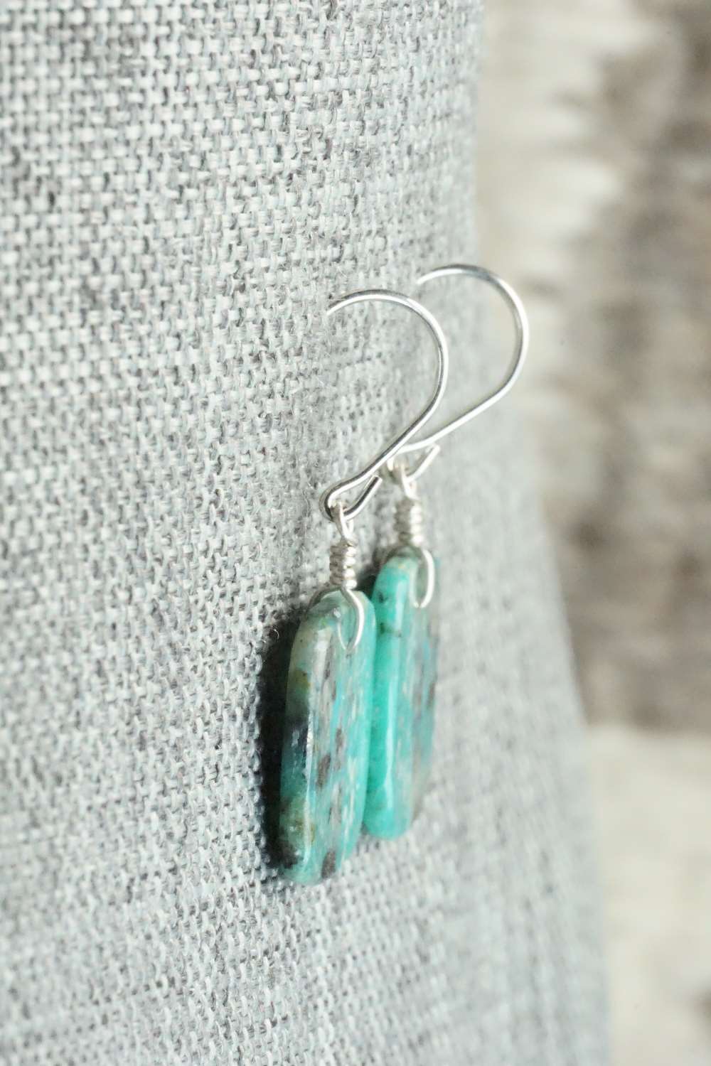 Turquoise & Sterling Silver Earrings - Lester Abeyta