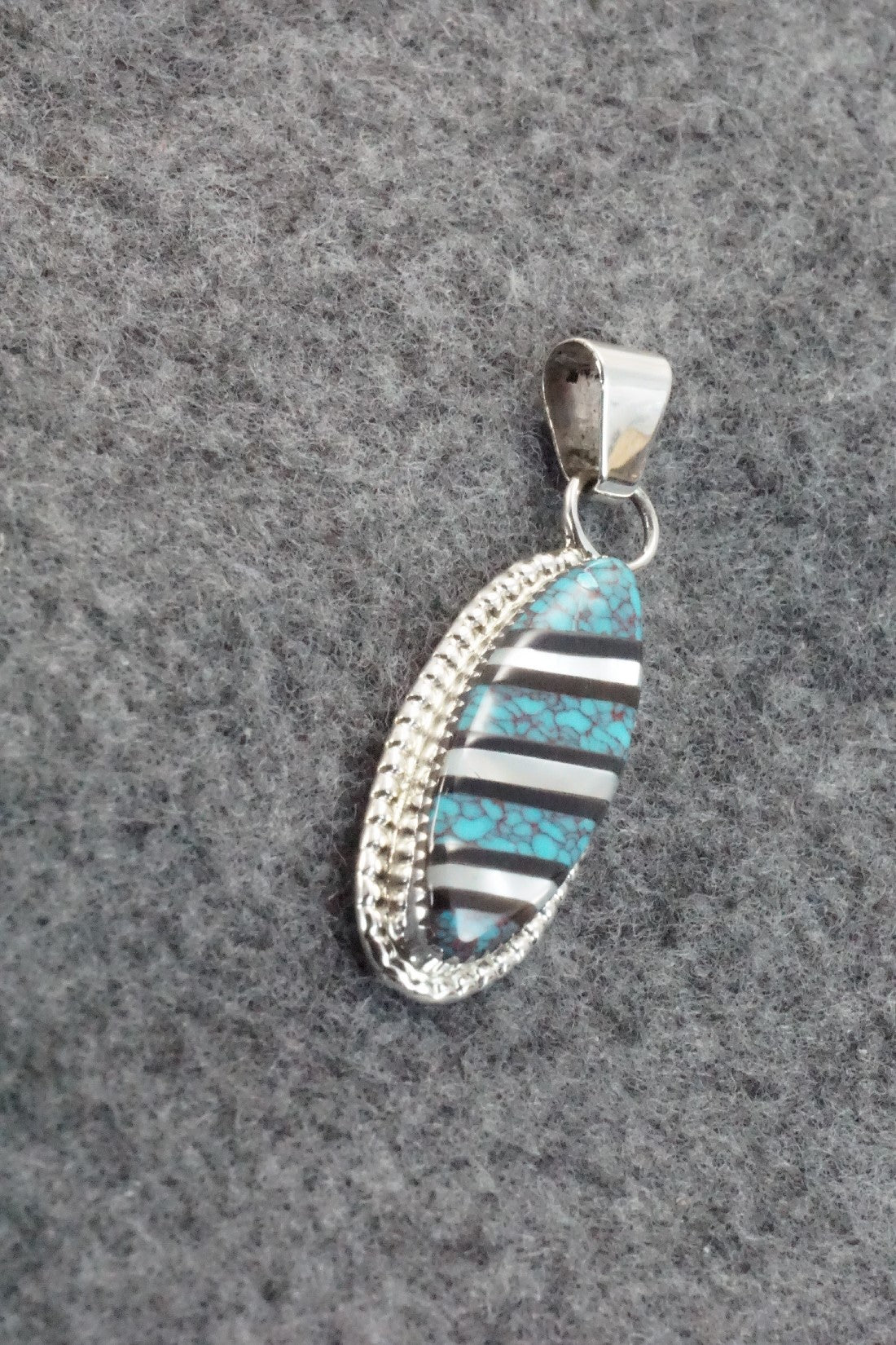 Multi Stone & Sterling Silver Inlay Pendant - Wayne Haloo
