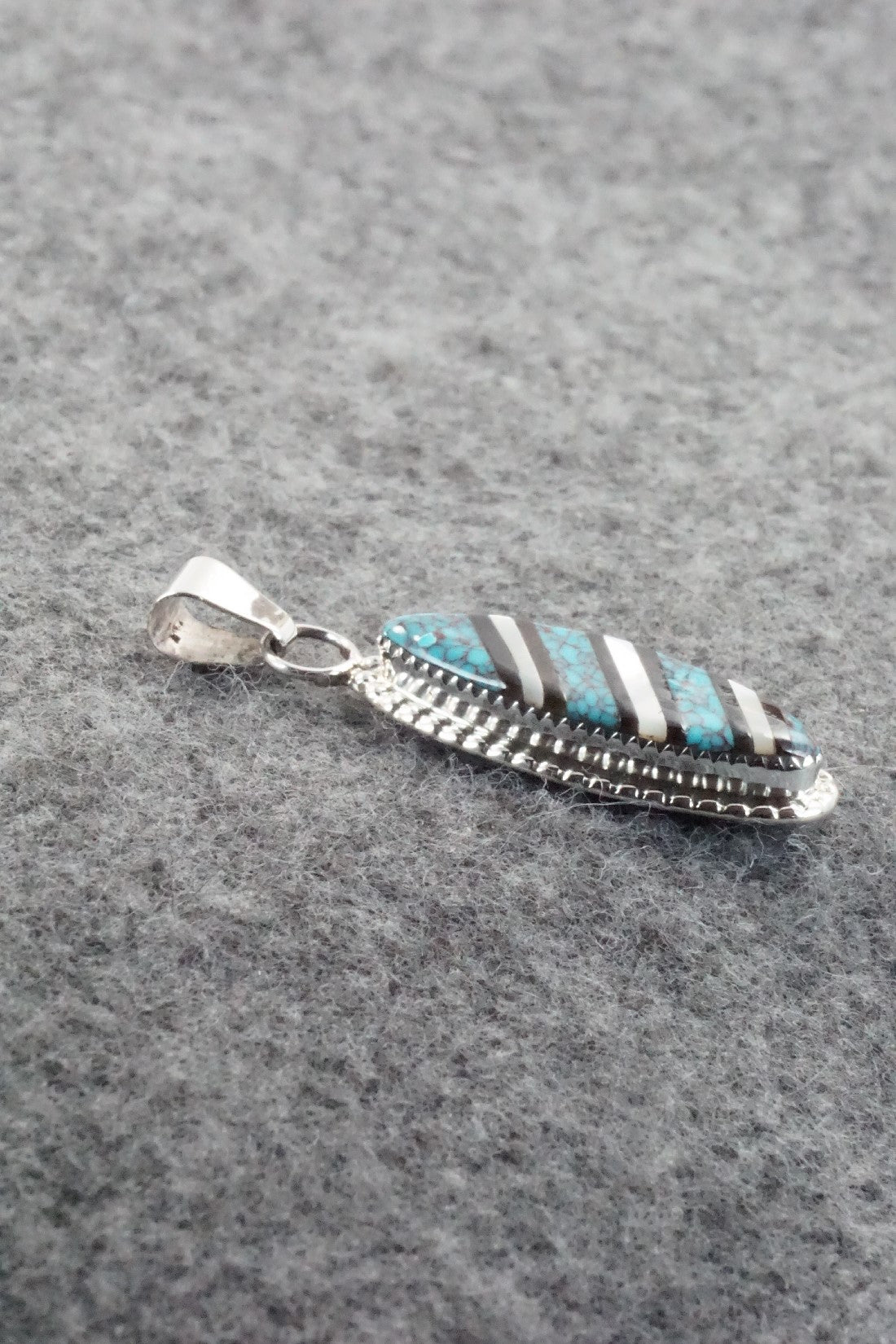 Multi Stone & Sterling Silver Inlay Pendant - Wayne Haloo
