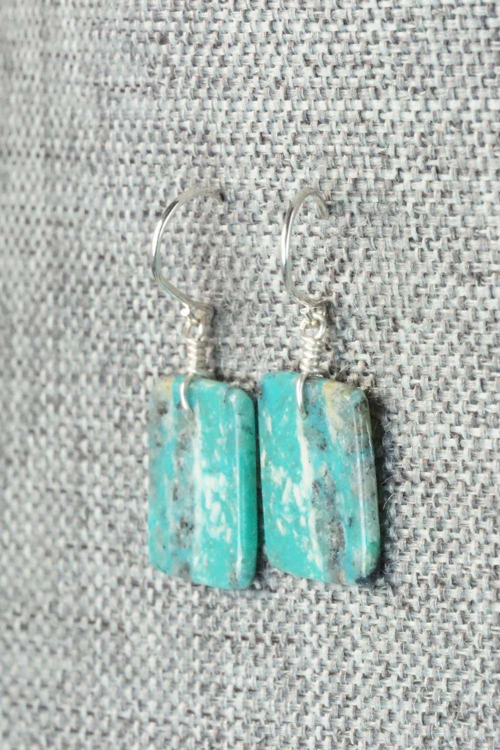 Turquoise & Sterling Silver Earrings - Lester Abeyta