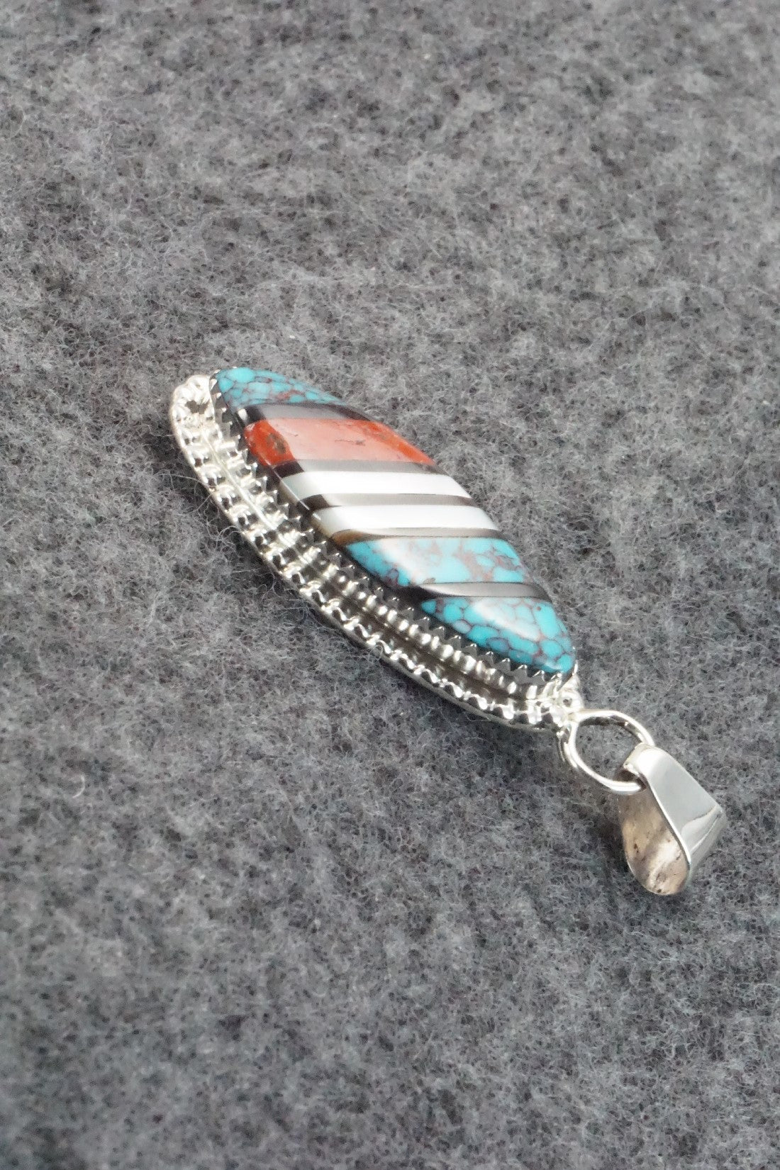 Multi Stone & Sterling Silver Inlay Pendant - Wayne Haloo