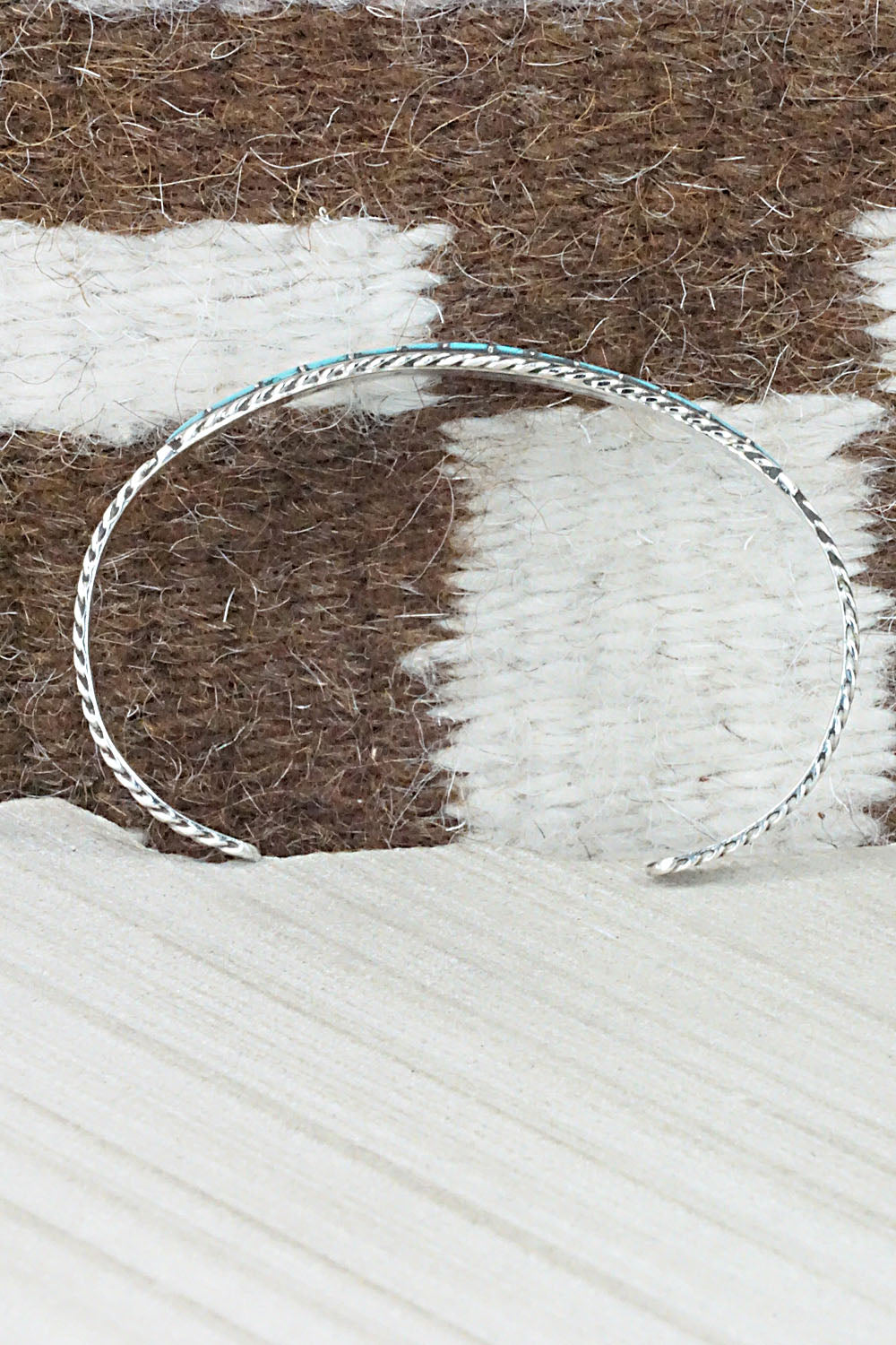 Turquoise & Sterling Silver Inlay Bracelet - Millie Peynetsa
