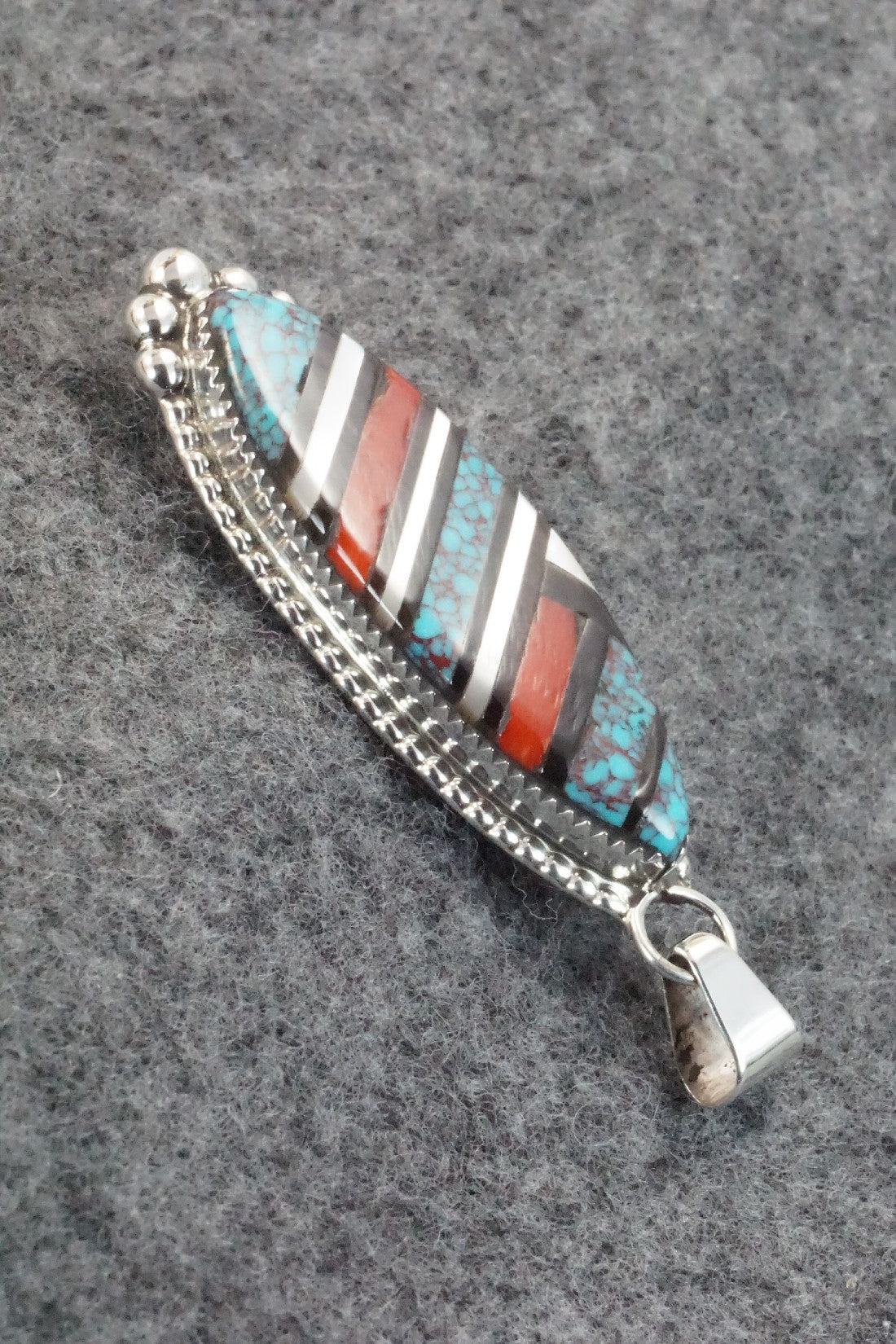 Multi Stone & Sterling Silver Inlay Pendant - Wayne Haloo