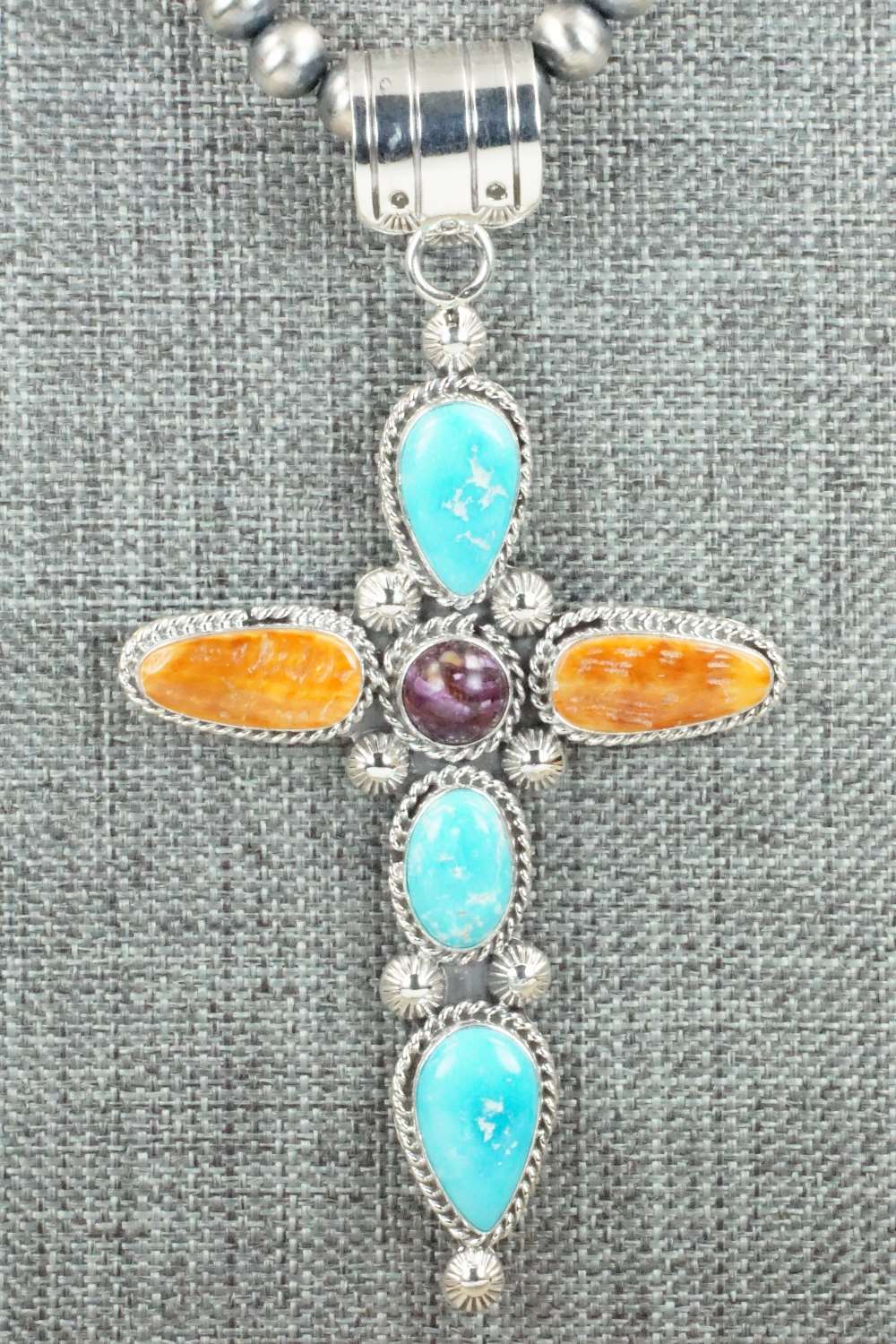 Multi Stone Pendant & Sterling Silver Necklace - Samuel Yellowhair