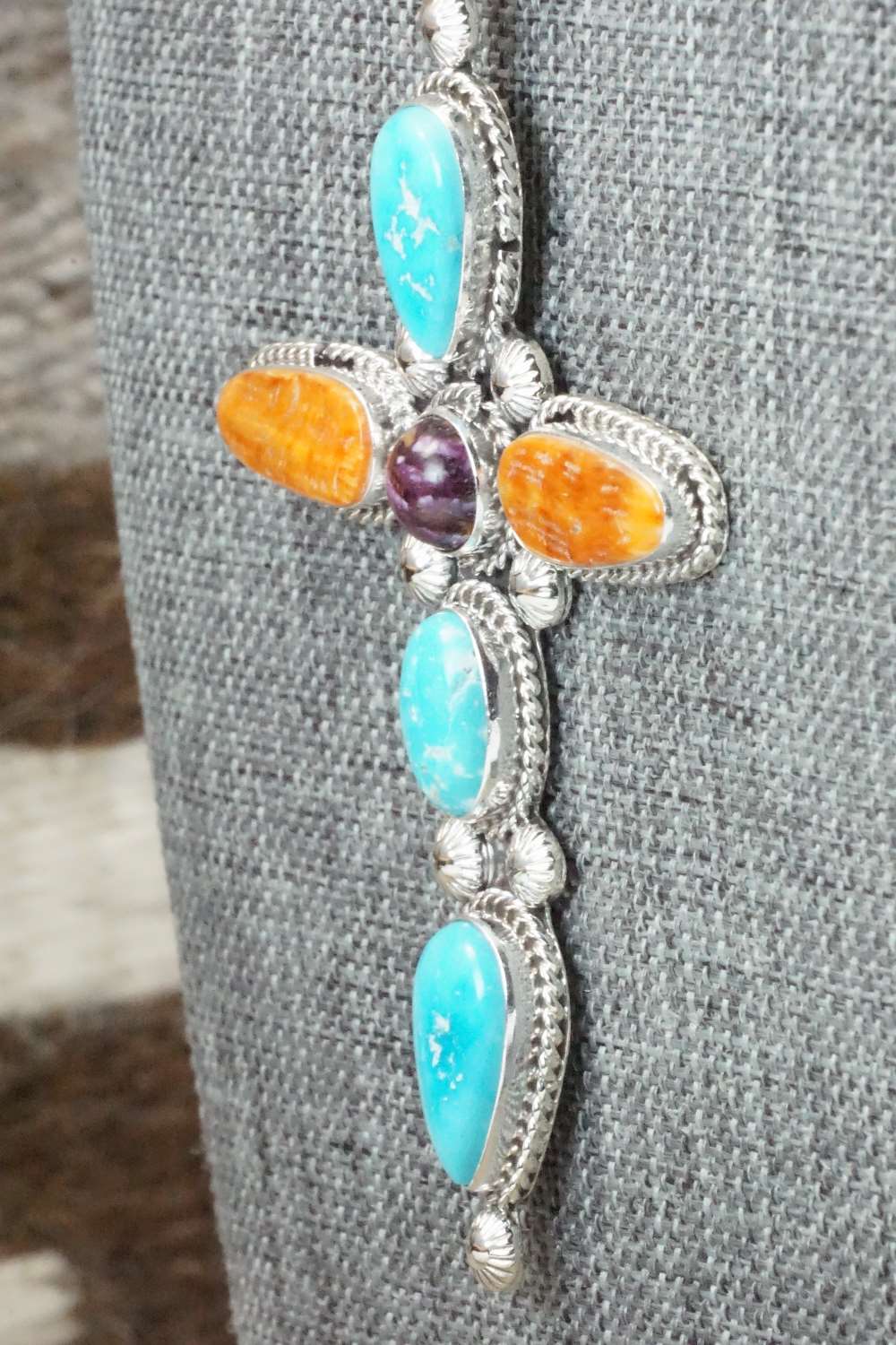 Multi Stone Pendant & Sterling Silver Necklace - Samuel Yellowhair