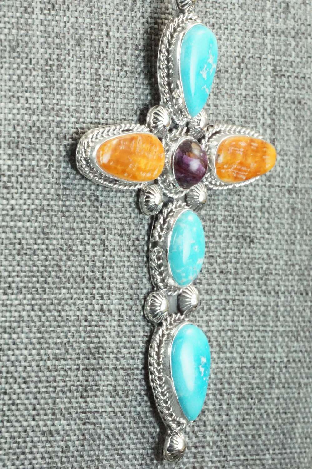 Multi Stone Pendant & Sterling Silver Necklace - Samuel Yellowhair