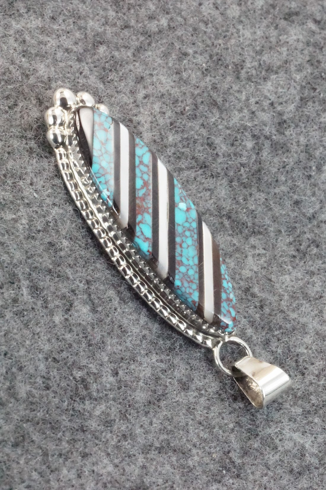 Multi Stone & Sterling Silver Inlay Pendant - Wayne Haloo