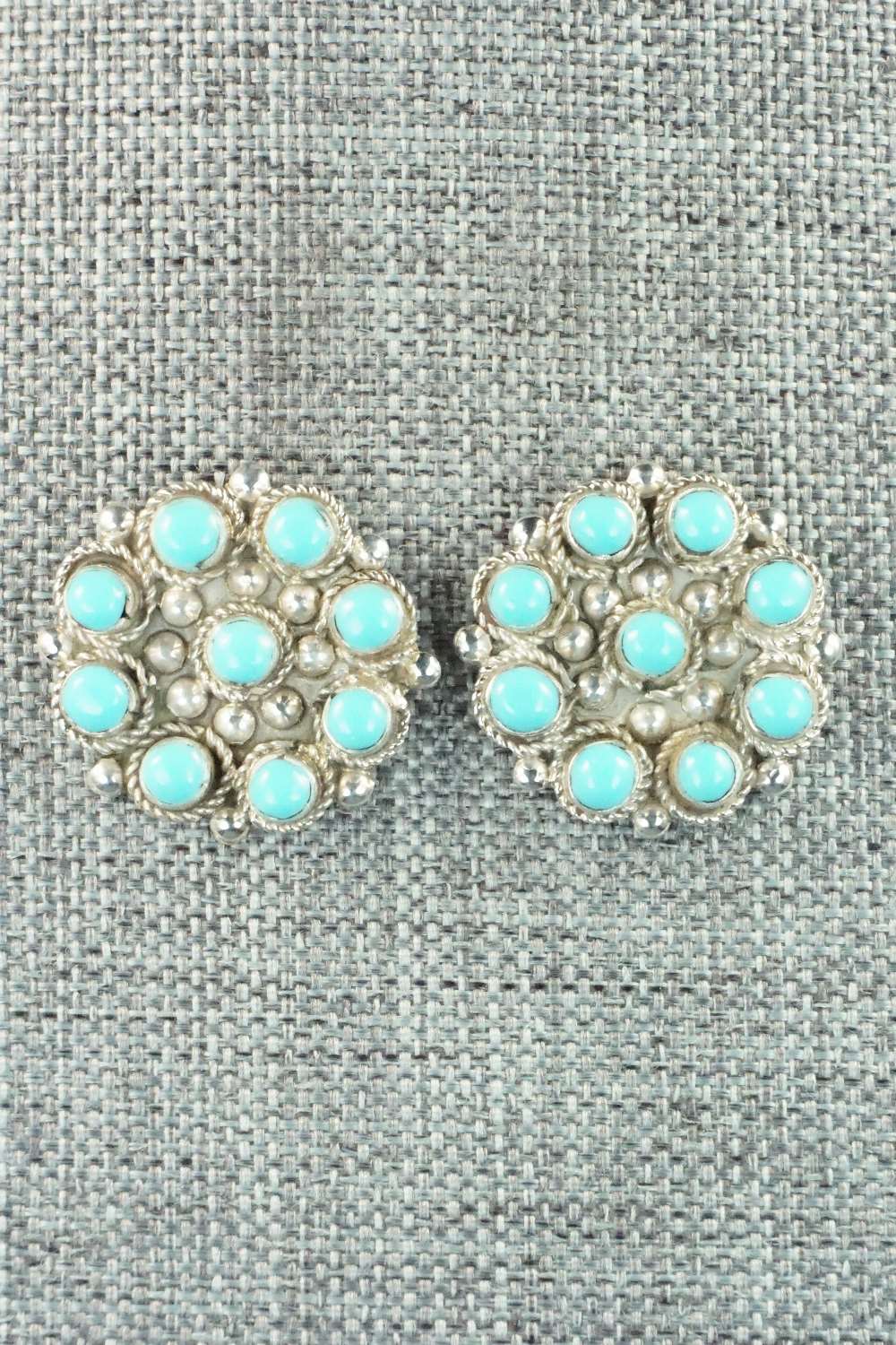 Turquoise & Sterling Silver Earrings - Terrence Panteah