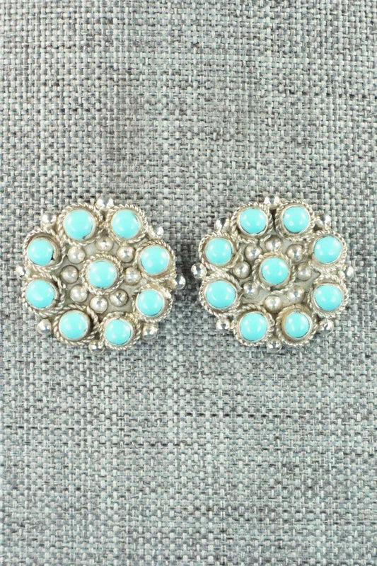 Turquoise & Sterling Silver Earrings - Terrence Panteah