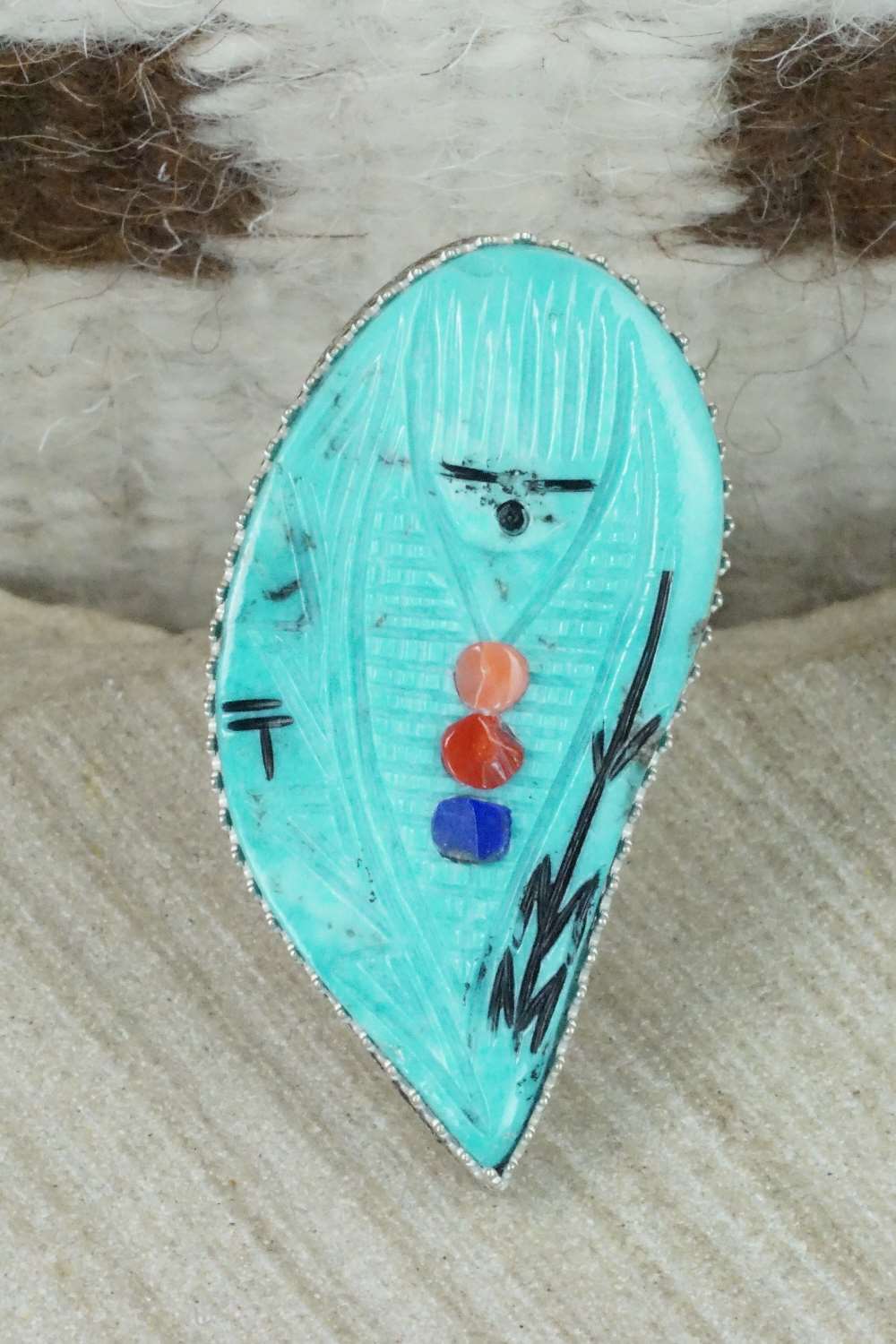 Turquoise & Sterling Silver Ring - Gloria Chattin - Size 7.75