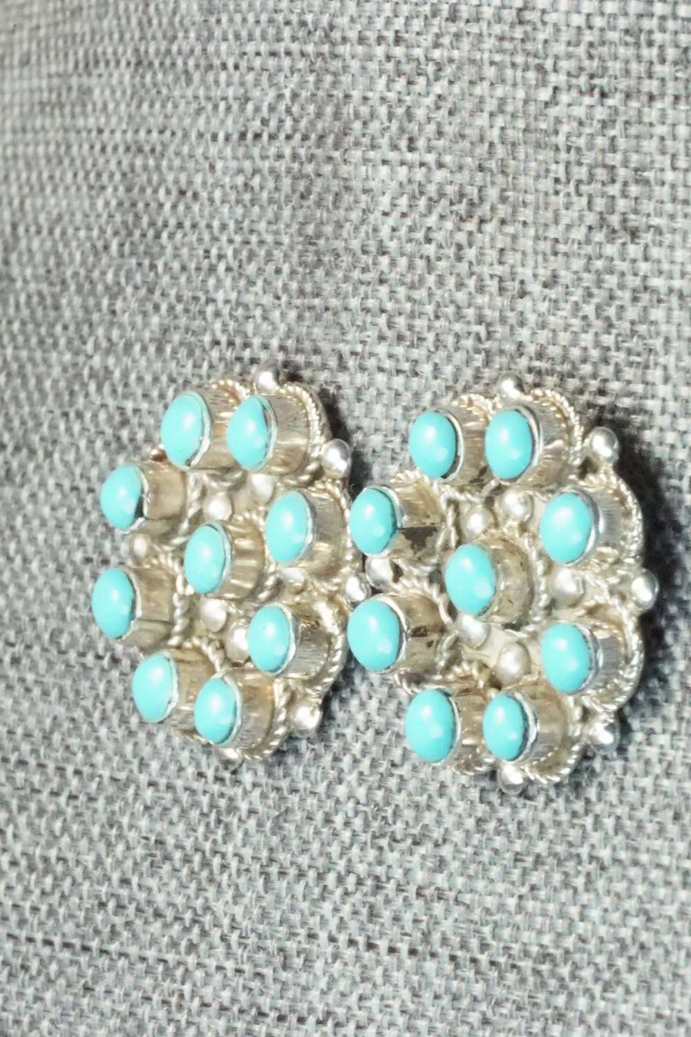 Turquoise & Sterling Silver Earrings - Terrence Panteah