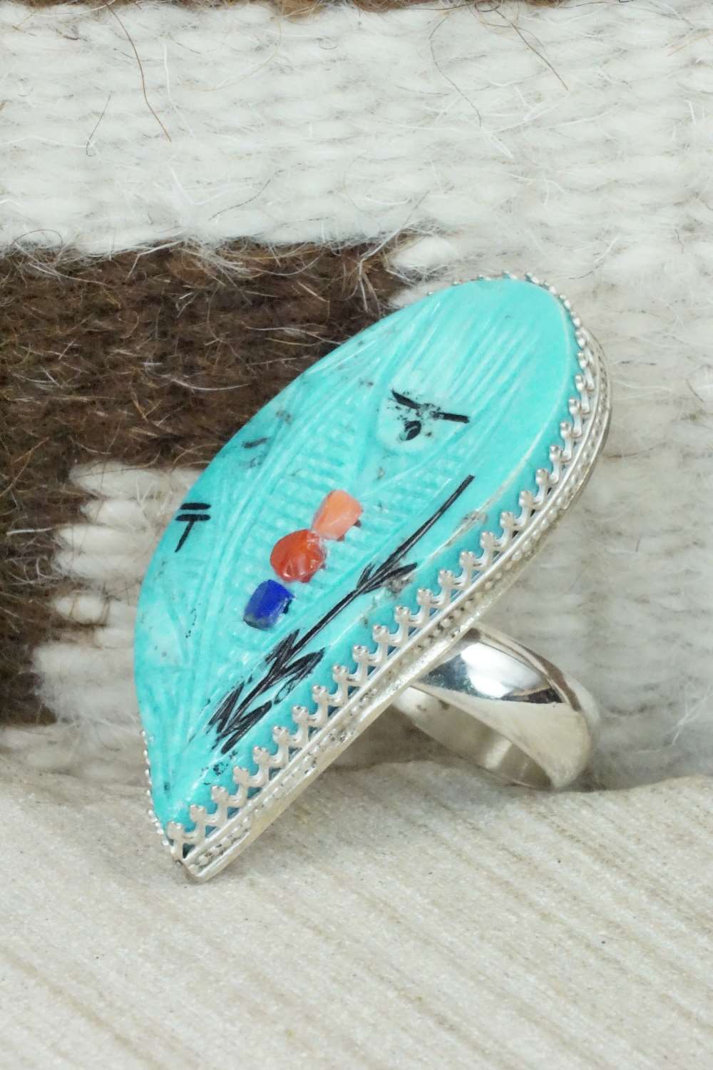 Turquoise & Sterling Silver Ring - Gloria Chattin - Size 7.75