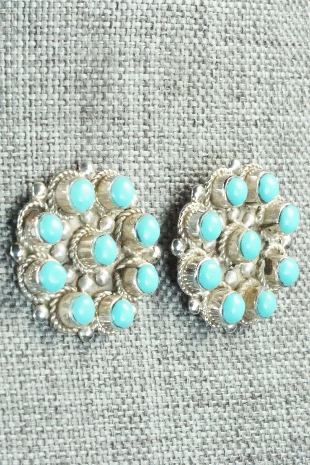 Turquoise & Sterling Silver Earrings - Terrence Panteah