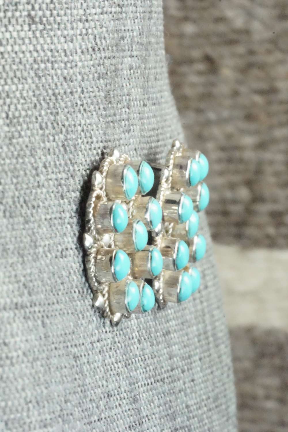 Turquoise & Sterling Silver Earrings - Terrence Panteah
