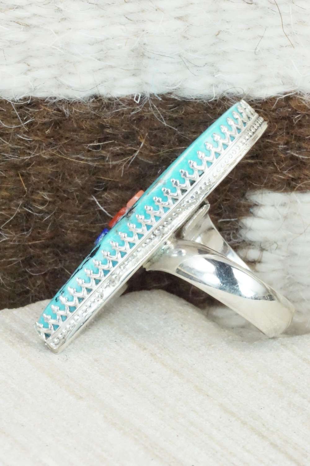 Turquoise & Sterling Silver Ring - Gloria Chattin - Size 7.75
