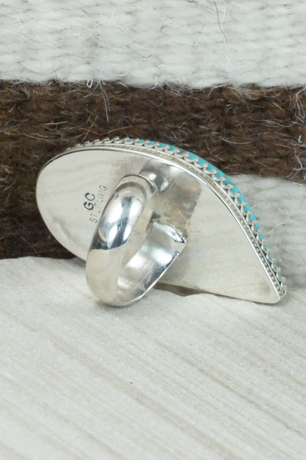 Turquoise & Sterling Silver Ring - Gloria Chattin - Size 7.75