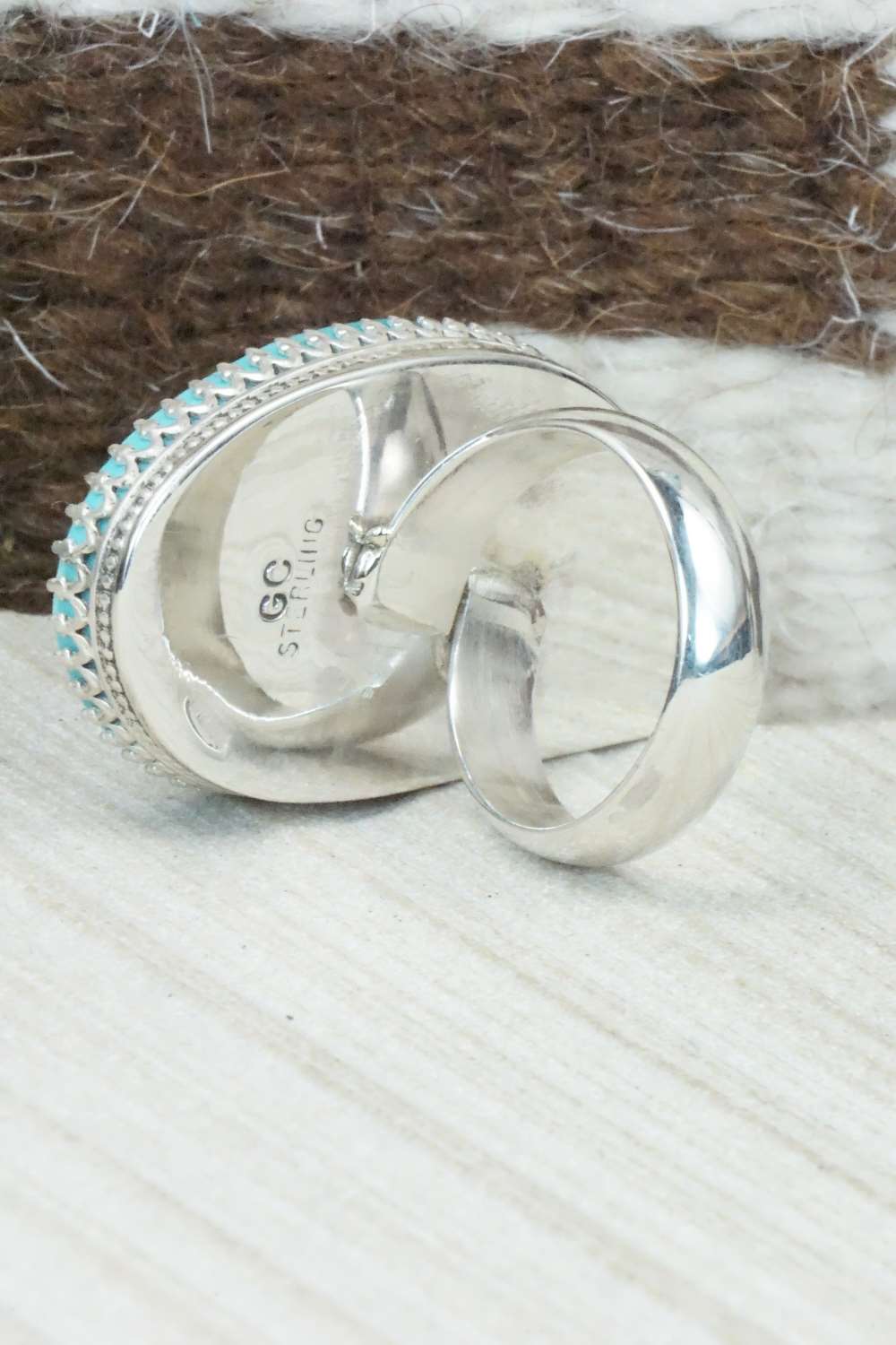 Turquoise & Sterling Silver Ring - Gloria Chattin - Size 7.75