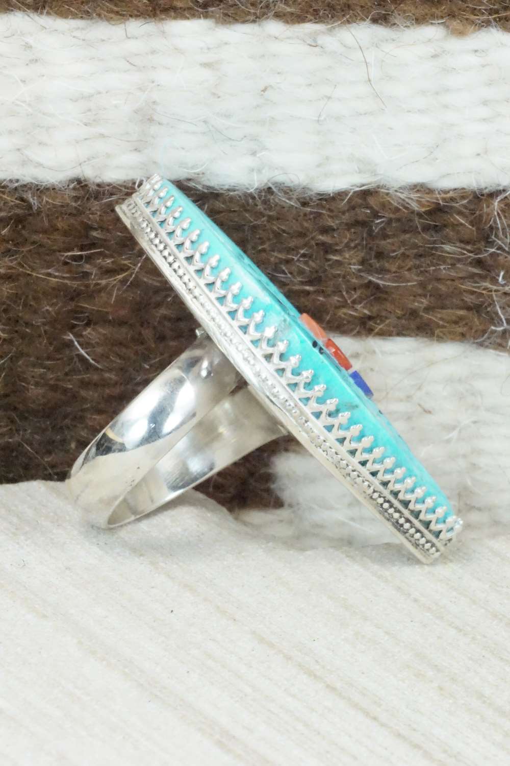 Turquoise & Sterling Silver Ring - Gloria Chattin - Size 7.75