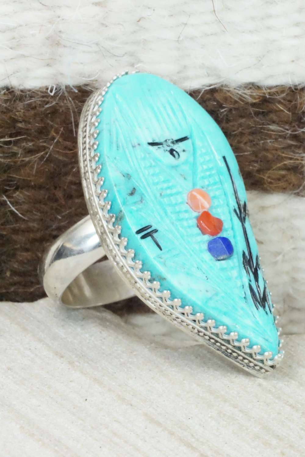 Turquoise & Sterling Silver Ring - Gloria Chattin - Size 7.75