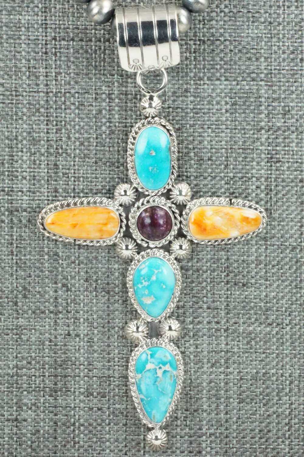 Multi Stone Pendant & Sterling Silver Necklace - Samuel Yellowhair