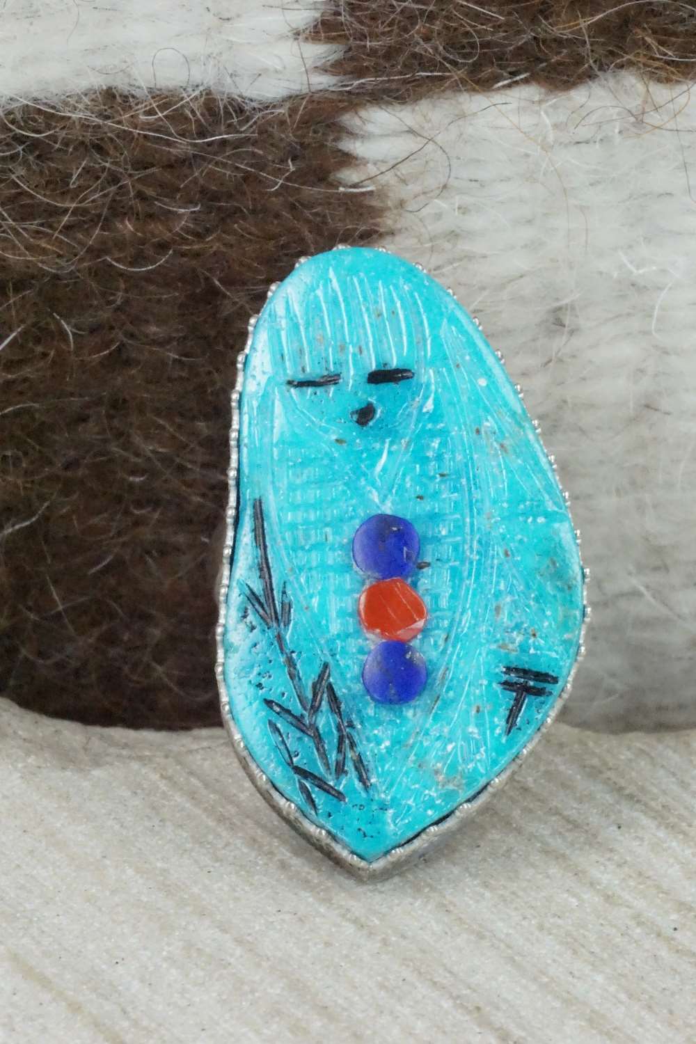 Turquoise & Sterling Silver Ring - Gloria Chattin - Size 7.25
