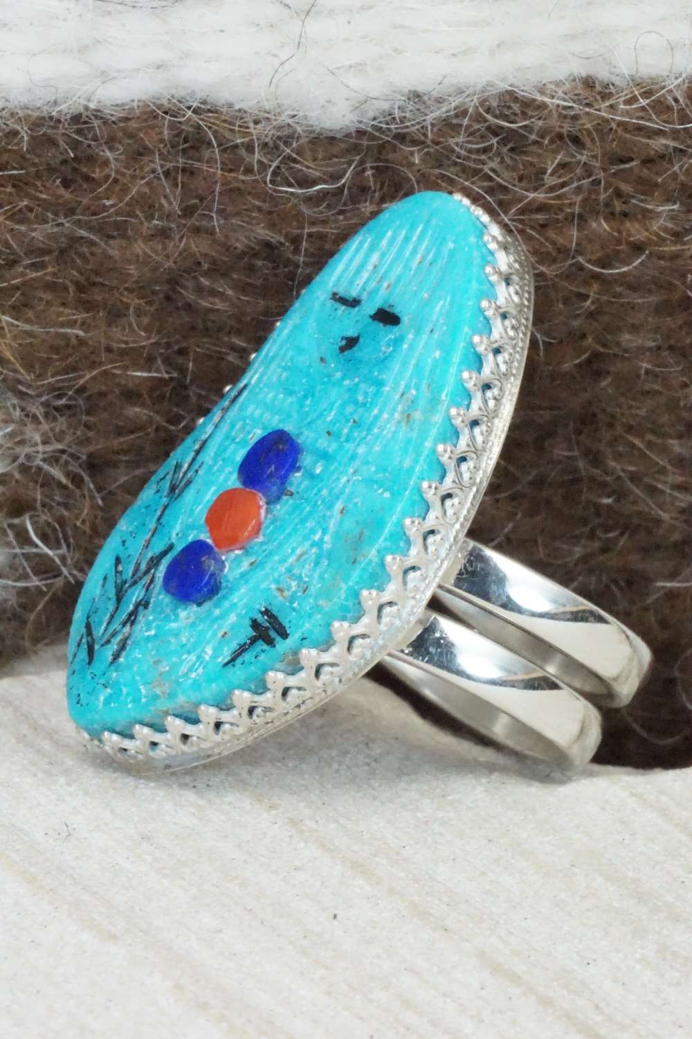 Turquoise & Sterling Silver Ring - Gloria Chattin - Size 7.25