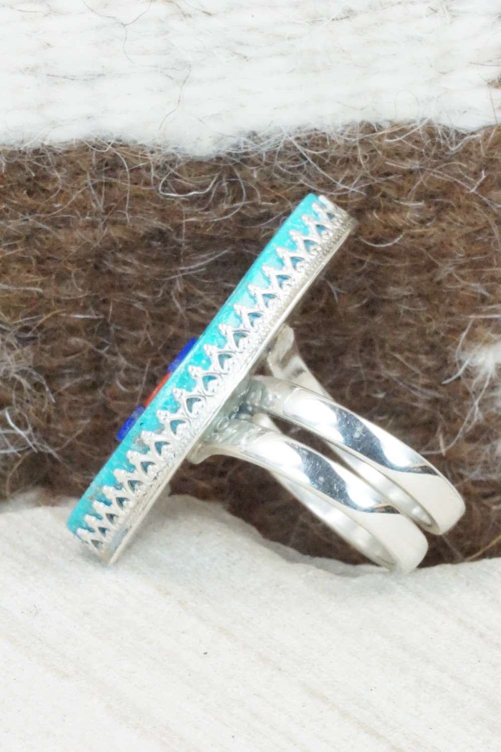 Turquoise & Sterling Silver Ring - Gloria Chattin - Size 7.25