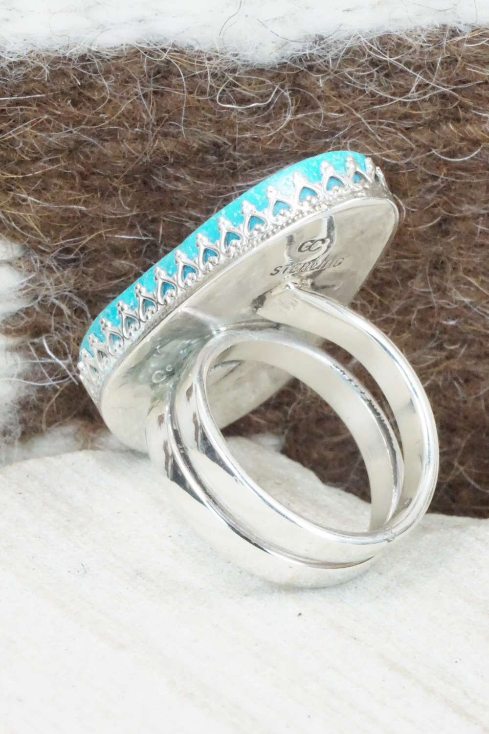 Turquoise & Sterling Silver Ring - Gloria Chattin - Size 7.25