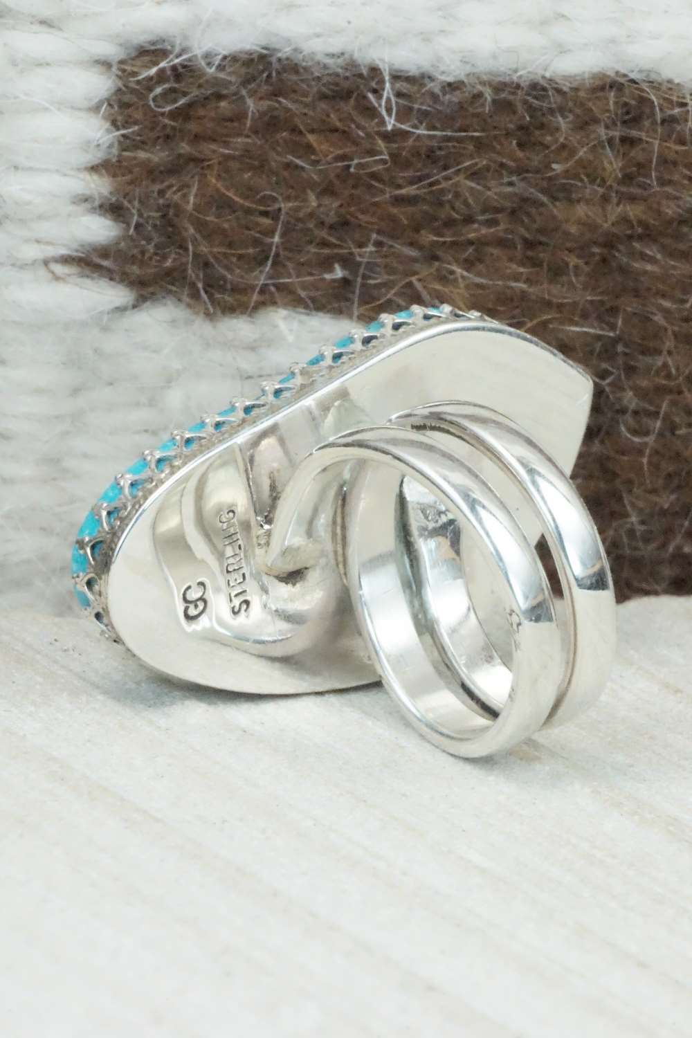 Turquoise & Sterling Silver Ring - Gloria Chattin - Size 7.25