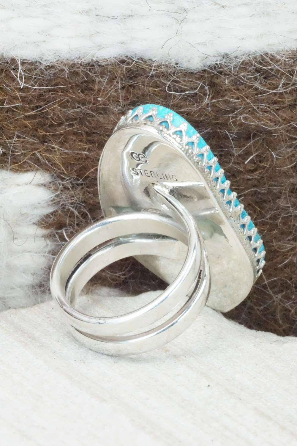 Turquoise & Sterling Silver Ring - Gloria Chattin - Size 7.25