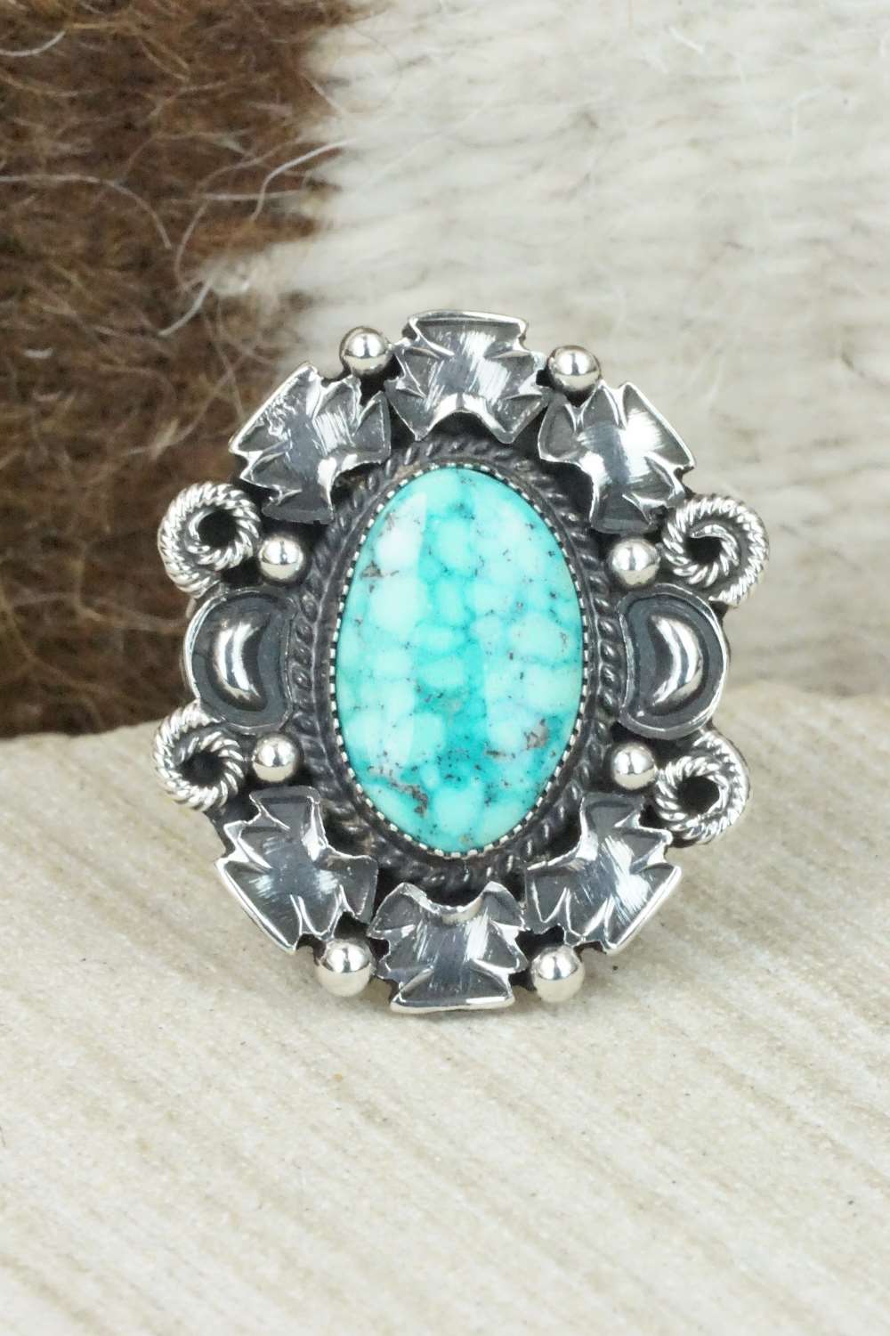 Turquoise & Sterling Silver Ring - Derrick Gordon - 8.5