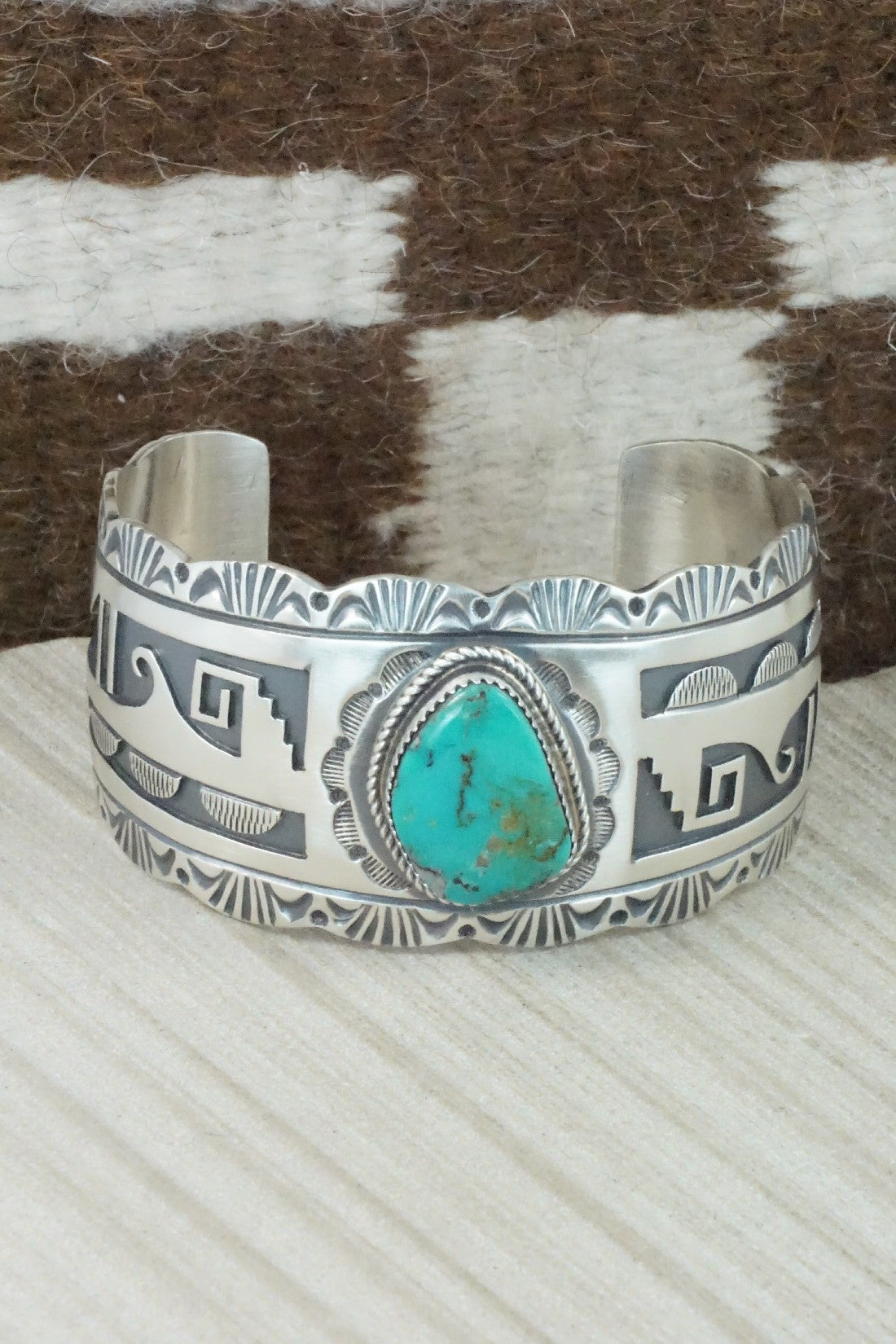 Turquoise & Sterling Silver Bracelet - Leonard Jim