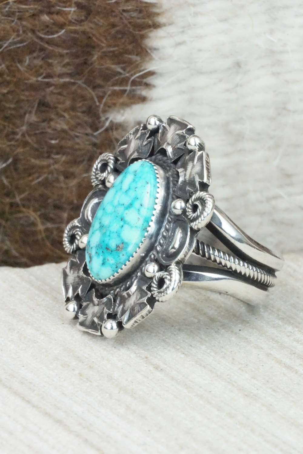 Turquoise & Sterling Silver Ring - Derrick Gordon - 8.5