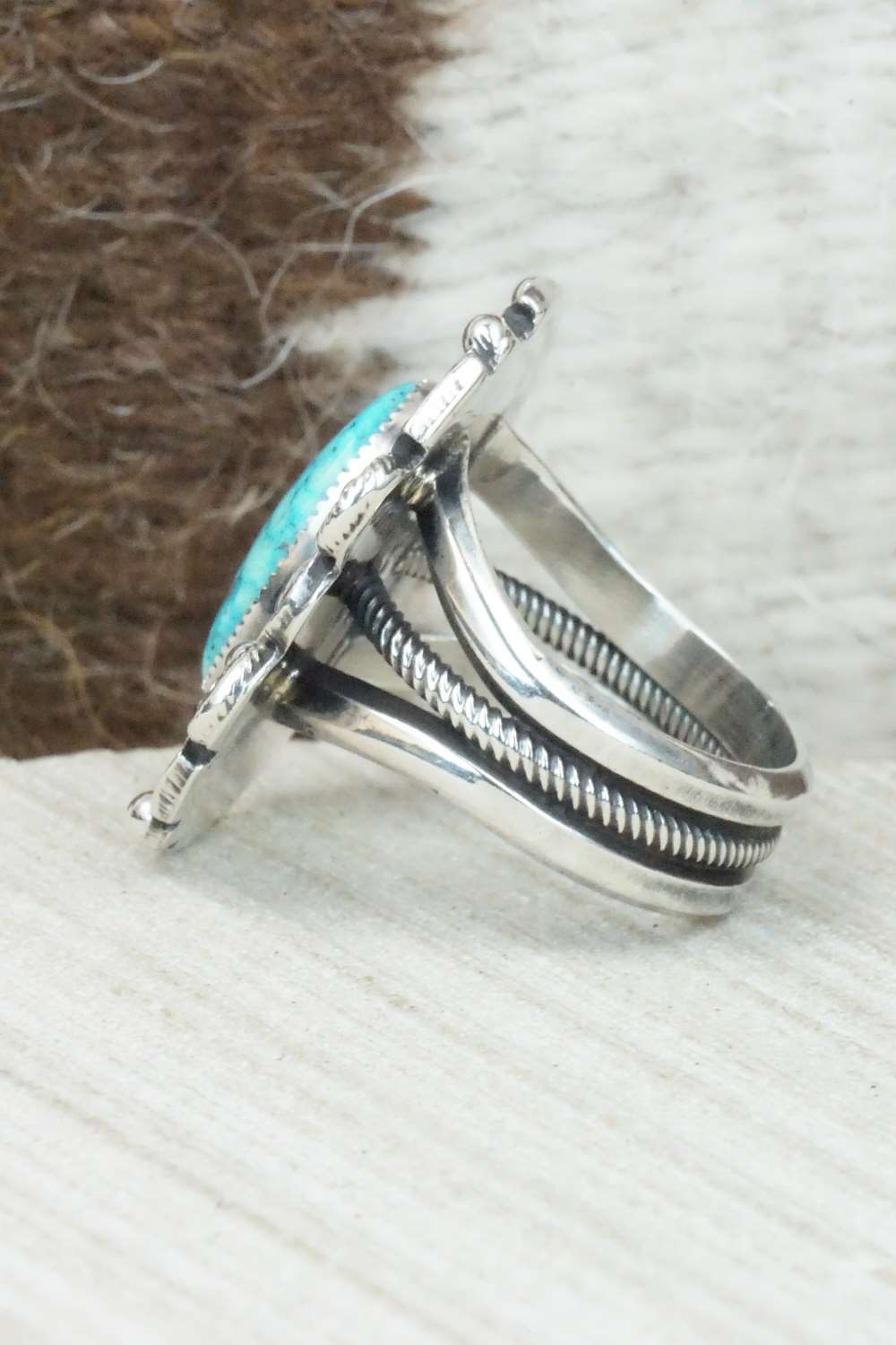 Turquoise & Sterling Silver Ring - Derrick Gordon - 8.5