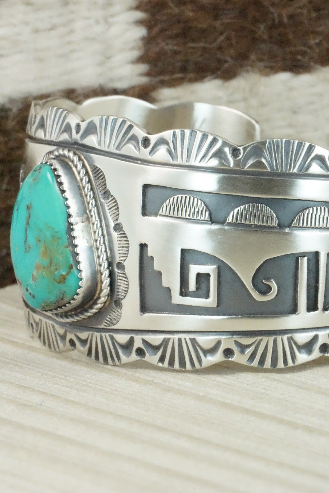 Turquoise & Sterling Silver Bracelet - Leonard Jim