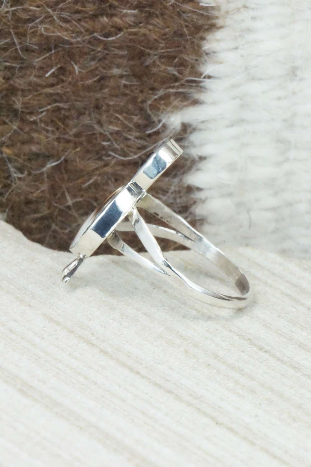 Mother of Pearl & Sterling Silver Ring - Reginda Kallestewa - Size 8.25