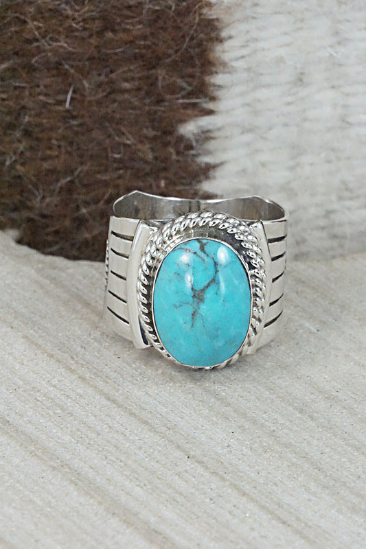 Turquoise and Sterling Silver Ring - Bucky Belin - Size 12