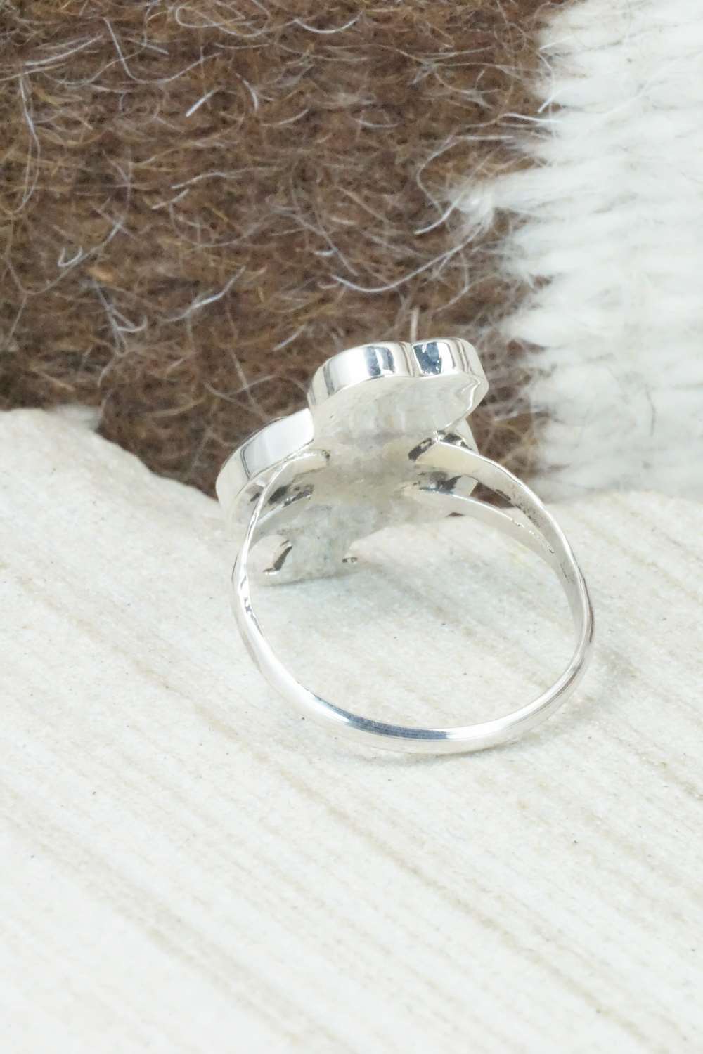 Mother of Pearl & Sterling Silver Ring - Reginda Kallestewa - Size 8.25